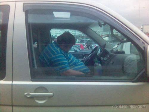 Fat Man In A Car 77